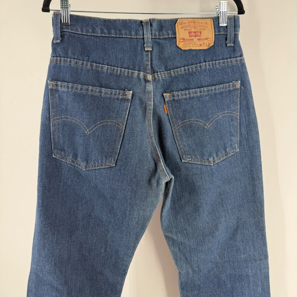 Vintage Levis 519 Orange Tab Jeans Mens 32x32 Made in USA Blue Denim‎ 40519-0916